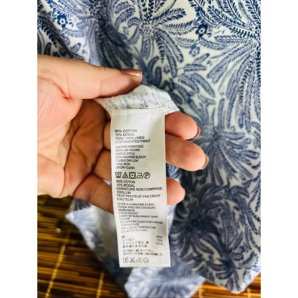 Tommy Bahama Medium Swing Summer Tank Dress Floral Hawaiian Blue - Picture 2 of 6